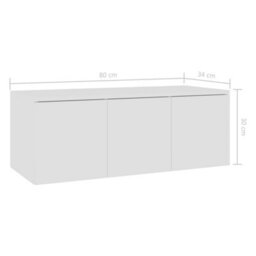 Berkfield Tv Cabinet White 80X34X30 Cm Engineered Wood - thumbnail 8