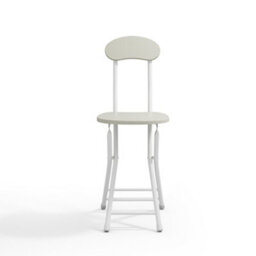 Living And Home Dining Chair Set Of 4 Compact White Wooden Folding Dining Chairs With Metal Legs Without Table - thumbnail 3