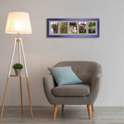 AK Frames 26X8 Purple Modern Multi Photo Frame With Silver Mount - Holds 5 Apertures (5X) 6X4 Photos - thumbnail 3