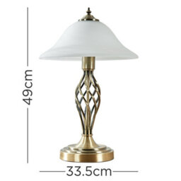 Valuelights Antique Brass Barley Twist Table Lamp With Frosted Alabaster Shade - Complete With 6W Led Bulb In Warm White - thumbnail 9