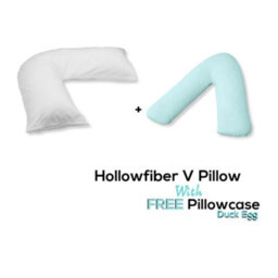 Chilimilii V Pillow With Free V Pillowcase Polycotton Cover Orthopedic Neck & Back Support Hollowfiber Filled Pillow