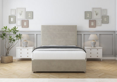 "Comfort Rosa Cream Plush Divan Bed Base No Drawers - 26"" Strutted 5' King" - image 1