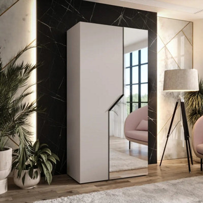 Arte Cashmere Blomvik Ii Hinged Wardrobe 100 Cm - Soft-Tone Simplicity With Mirrored Balance - image 1