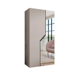 Arte Cashmere Blomvik Ii Hinged Wardrobe 100 Cm - Soft-Tone Simplicity With Mirrored Balance - thumbnail 2
