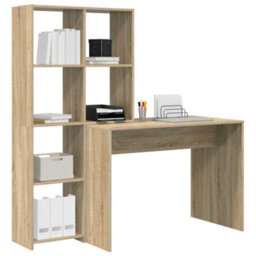 Walplus Desk With Shelf Sonoma Oak 138.5 X 55 X 143 Cm Engineered Wood - thumbnail 3
