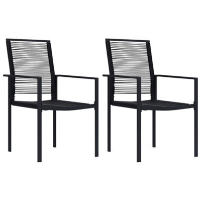 Garden Chairs 2 Pcs Pvc Rattan Black - image 1