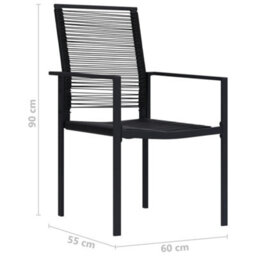 Garden Chairs 2 Pcs Pvc Rattan Black - thumbnail 8