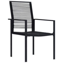Garden Chairs 2 Pcs Pvc Rattan Black - thumbnail 2