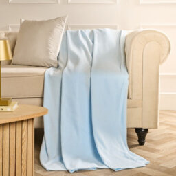 Ohs Ultra Soft Polar Fleece Throw Lightweight Blanket Bedspread, Baby Blue - 200 X 240Cm - thumbnail 1