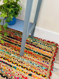 Second Nature Online Mishran Rectangular Jute Area Rug Hand Woven With Recycled Fabric 90 Cm X 150 Cm - thumbnail 1