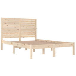 Berkfield Bed Frame Solid Wood 140X190 Cm - thumbnail 4