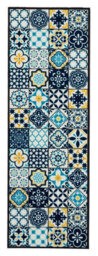 Kensington Teal Tile Design Heavy Duty Mat, 150Cm X 50Cm