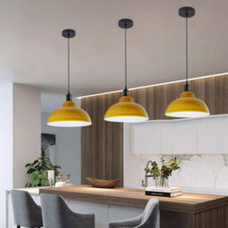 3 Pack Of Ceiling Pendant Light Fixture With 95Cm Adjustable Cable, Vintage 29Cm Curvy Metal Shade E27 Base Hanging Light - thumbnail 2