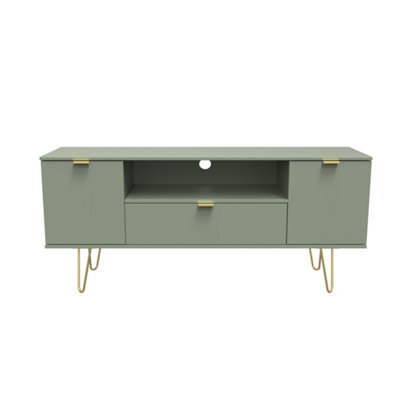 Fuji 2 Door 1 Drawer Wide Tv Unit In Reed Green (Ready Assembled) - image 1