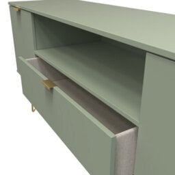 Fuji 2 Door 1 Drawer Wide Tv Unit In Reed Green (Ready Assembled) - thumbnail 5