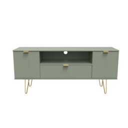 Fuji 2 Door 1 Drawer Wide Tv Unit In Reed Green (Ready Assembled)