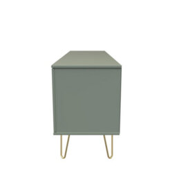 Fuji 2 Door 1 Drawer Wide Tv Unit In Reed Green (Ready Assembled) - thumbnail 2