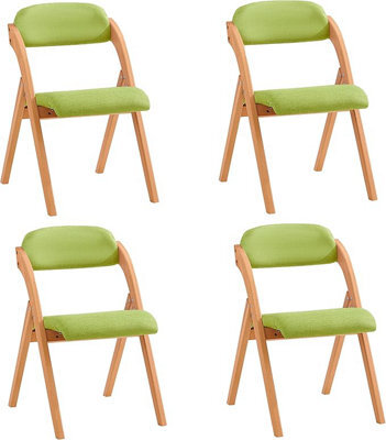 Sobuy Fst92-Grx4,set Of 4 Folding Chairs Padded Wooden Dining Office Desk Chairs Green,w47Xd51Xh78 - image 1