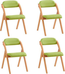 Sobuy Fst92-Grx4,set Of 4 Folding Chairs Padded Wooden Dining Office Desk Chairs Green,w47Xd51Xh78 - thumbnail 1