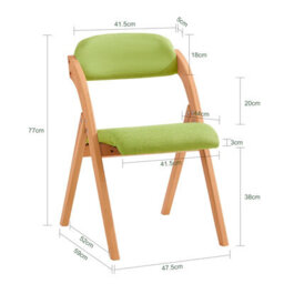 Sobuy Fst92-Grx4,set Of 4 Folding Chairs Padded Wooden Dining Office Desk Chairs Green,w47Xd51Xh78 - thumbnail 3