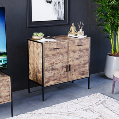 Lassic Vida Designs Brooklyn Dark Wood 2 Door 2 Drawer Sideboard Storage Cabinet Cupboard - image 1