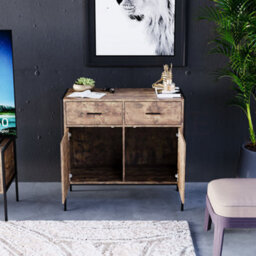 Lassic Vida Designs Brooklyn Dark Wood 2 Door 2 Drawer Sideboard Storage Cabinet Cupboard - thumbnail 7