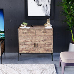 Lassic Vida Designs Brooklyn Dark Wood 2 Door 2 Drawer Sideboard Storage Cabinet Cupboard - thumbnail 6