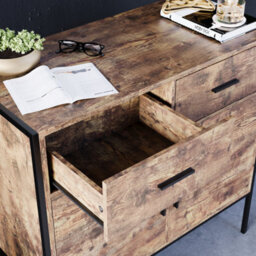 Lassic Vida Designs Brooklyn Dark Wood 2 Door 2 Drawer Sideboard Storage Cabinet Cupboard - thumbnail 5