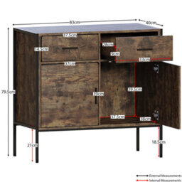 Lassic Vida Designs Brooklyn Dark Wood 2 Door 2 Drawer Sideboard Storage Cabinet Cupboard - thumbnail 2