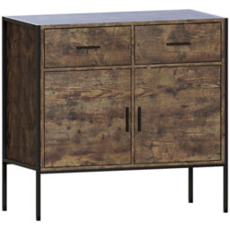 Lassic Vida Designs Brooklyn Dark Wood 2 Door 2 Drawer Sideboard Storage Cabinet Cupboard - thumbnail 9