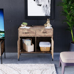 Lassic Vida Designs Brooklyn Dark Wood 2 Door 2 Drawer Sideboard Storage Cabinet Cupboard - thumbnail 8