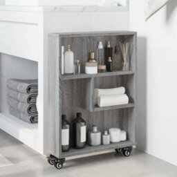 Berkfield Narrow Storage Trolley Grey Sonoma 48X13X68 Cm Engineered Wood - thumbnail 3