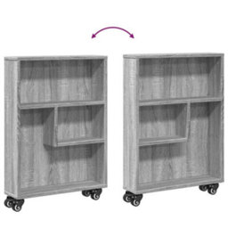 Berkfield Narrow Storage Trolley Grey Sonoma 48X13X68 Cm Engineered Wood - thumbnail 7