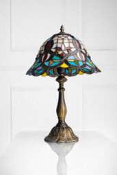 "K Living Kliving 12"" Barking E27-60W Antique Brass Tiffany Table Lamp/stained Glass Shade" - thumbnail 2