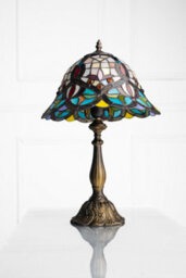 "K Living Kliving 12"" Barking E27-60W Antique Brass Tiffany Table Lamp/stained Glass Shade" - thumbnail 1