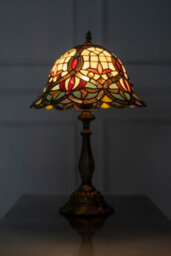 "K Living Kliving 12"" Barking E27-60W Antique Brass Tiffany Table Lamp/stained Glass Shade" - thumbnail 5