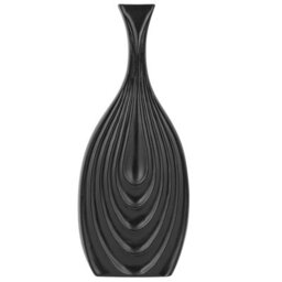 Beliani Decorative Vase Thapsus Ceramic 39 Cm Black
