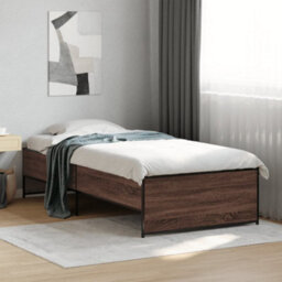 Berkfield Bed Frame Without Mattress Brown Oak 75X190 Cm Small Single - thumbnail 1