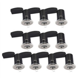 First Choice Lighting Set Of 10 - Brushed Chrome Ip65 Bathroom Recessed Fire Rated Downlight - thumbnail 1