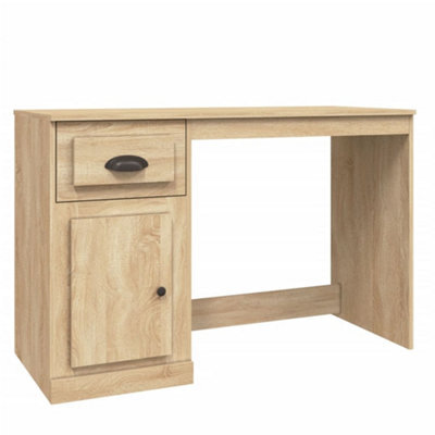 Berkfield Modern Desk With Drawer Sonoma Oak 115X50X75 Cm Engineered Wood