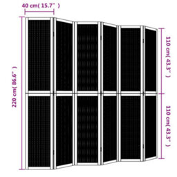 Vidaxl Room Divider 6 Panels Brown Solid Wood Paulownia - thumbnail 3