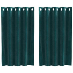 Berkfield Modern Blackout Curtains With Eyelets 2 Pcs Dark Green Velvet