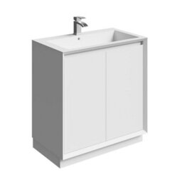 Plum&clay Luna Gloss White Floor Standing Vanity Unit & Resin Basin Set Bathroom Furniture (W)800mm (H)855mm - thumbnail 2