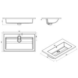Plum&clay Luna Gloss White Floor Standing Vanity Unit & Resin Basin Set Bathroom Furniture (W)800mm (H)855mm - thumbnail 6