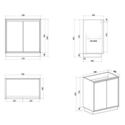 Plum&clay Luna Gloss White Floor Standing Vanity Unit & Resin Basin Set Bathroom Furniture (W)800mm (H)855mm - thumbnail 7