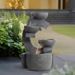 Breeins Outdoor  Electric Cascading Water Feature  Garden Layered Led Fountain Outdoor Ornament Statue Fountain 47Cm H - thumbnail 2