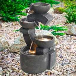 Breeins Outdoor  Electric Cascading Water Feature  Garden Layered Led Fountain Outdoor Ornament Statue Fountain 47Cm H - thumbnail 3