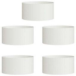 Berkfield Garden Planters 5 Pcs White 40 X 40 X 20 Cm Steel - thumbnail 2