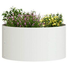 Berkfield Garden Planters 5 Pcs White 40 X 40 X 20 Cm Steel - thumbnail 3