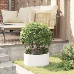 Berkfield Garden Planters 5 Pcs White 40 X 40 X 20 Cm Steel - thumbnail 4